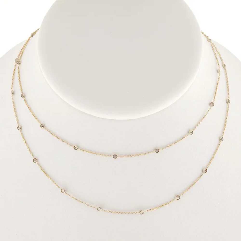 Diamond By The Yard 14 Karat Rose Gold Necklace - image 5