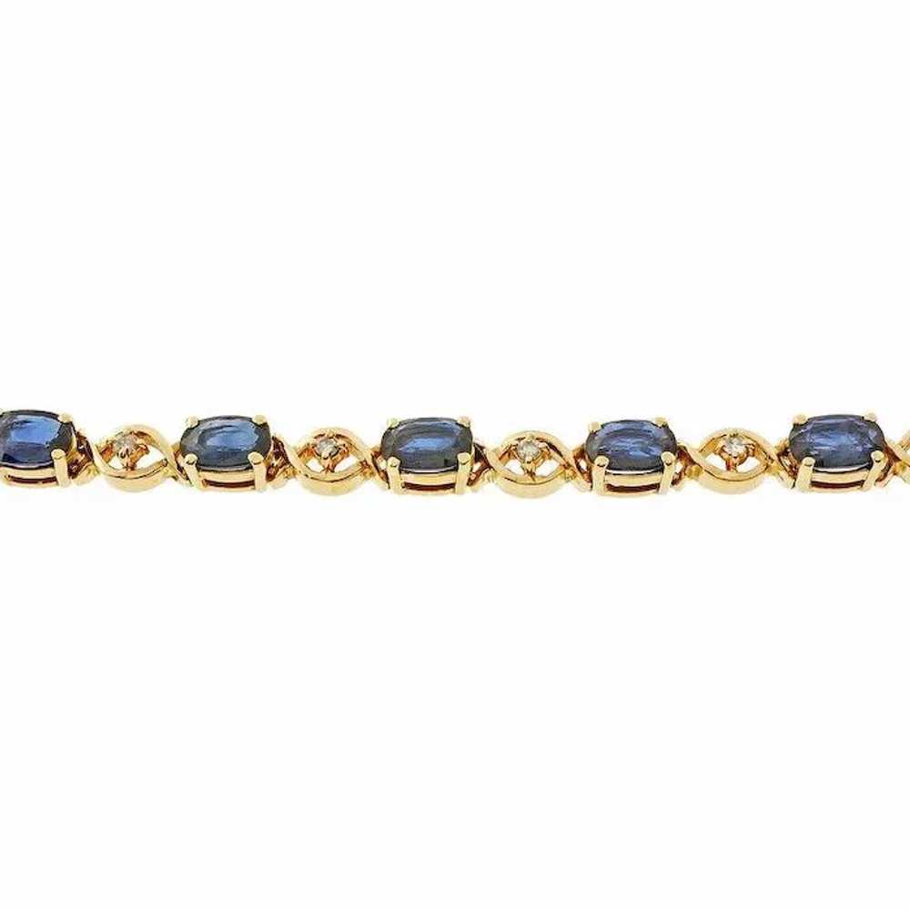 Oval Sapphire Diamond 14 Karat Yellow Gold “XO” T… - image 2