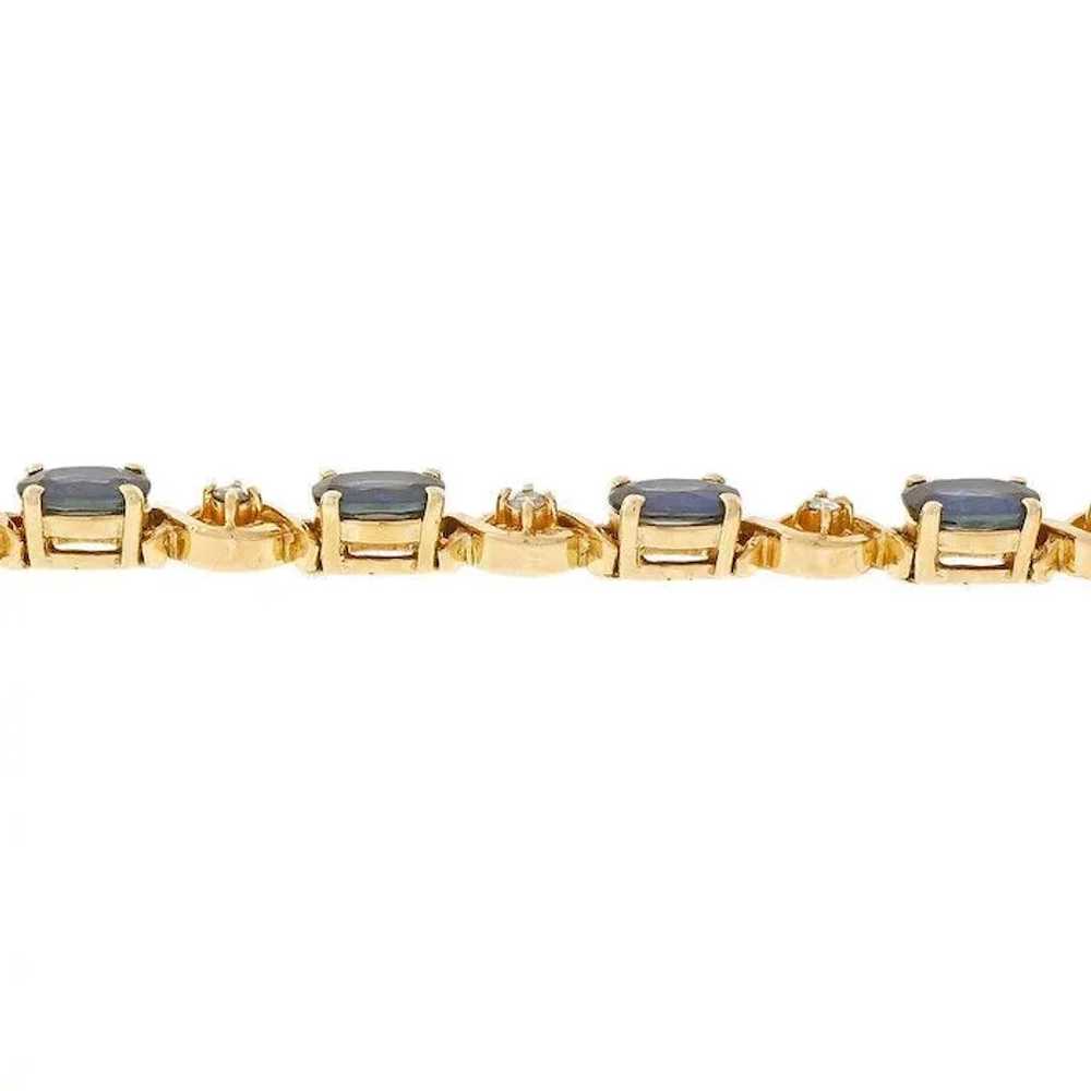 Oval Sapphire Diamond 14 Karat Yellow Gold “XO” T… - image 6