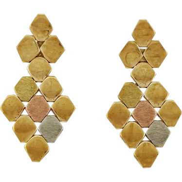 Rose Yellow 14 Karat Gold Dangle Earrings