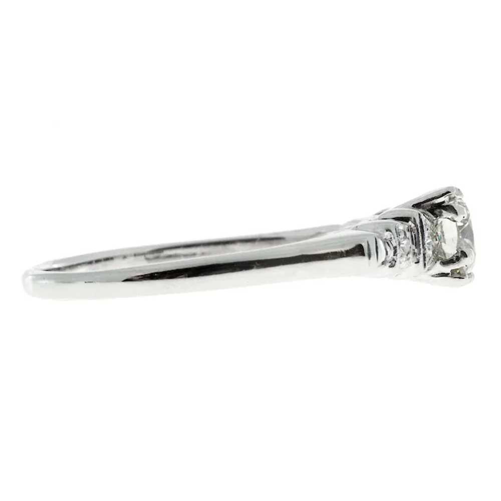 Art Deco .50 Diamond European Cut 14 Karat White … - image 3