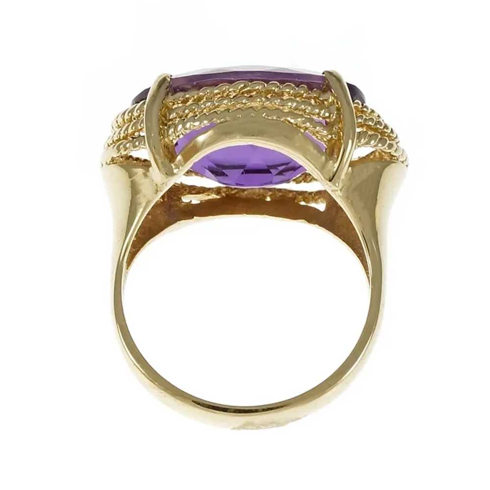 1960s Amethyst Ring Twisted Wire 14k Yellow Gold … - image 5