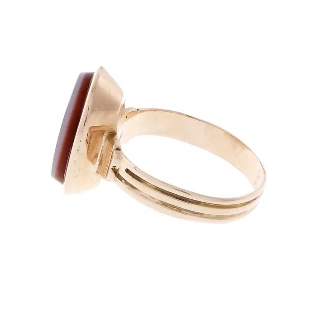 Victorian 1890s Carnelian 14k Rose Gold Ring - image 2