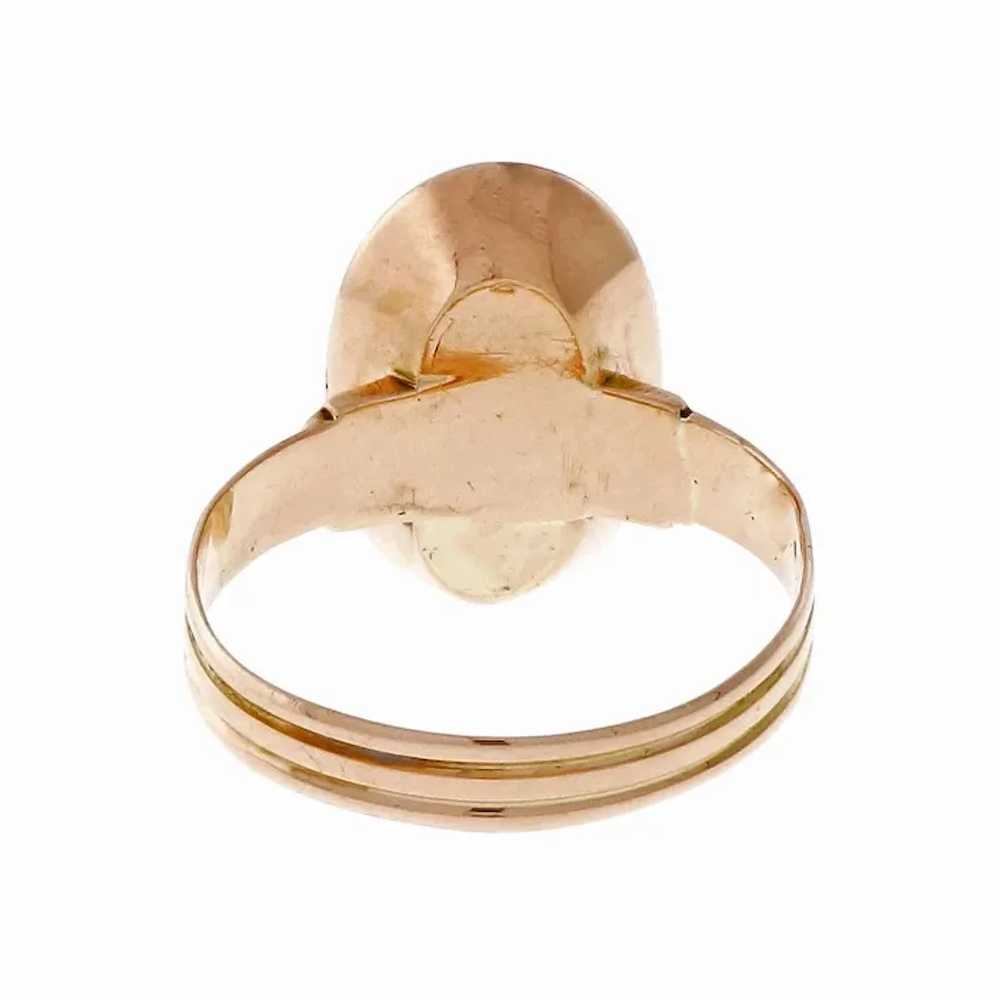 Victorian 1890s Carnelian 14k Rose Gold Ring - image 4