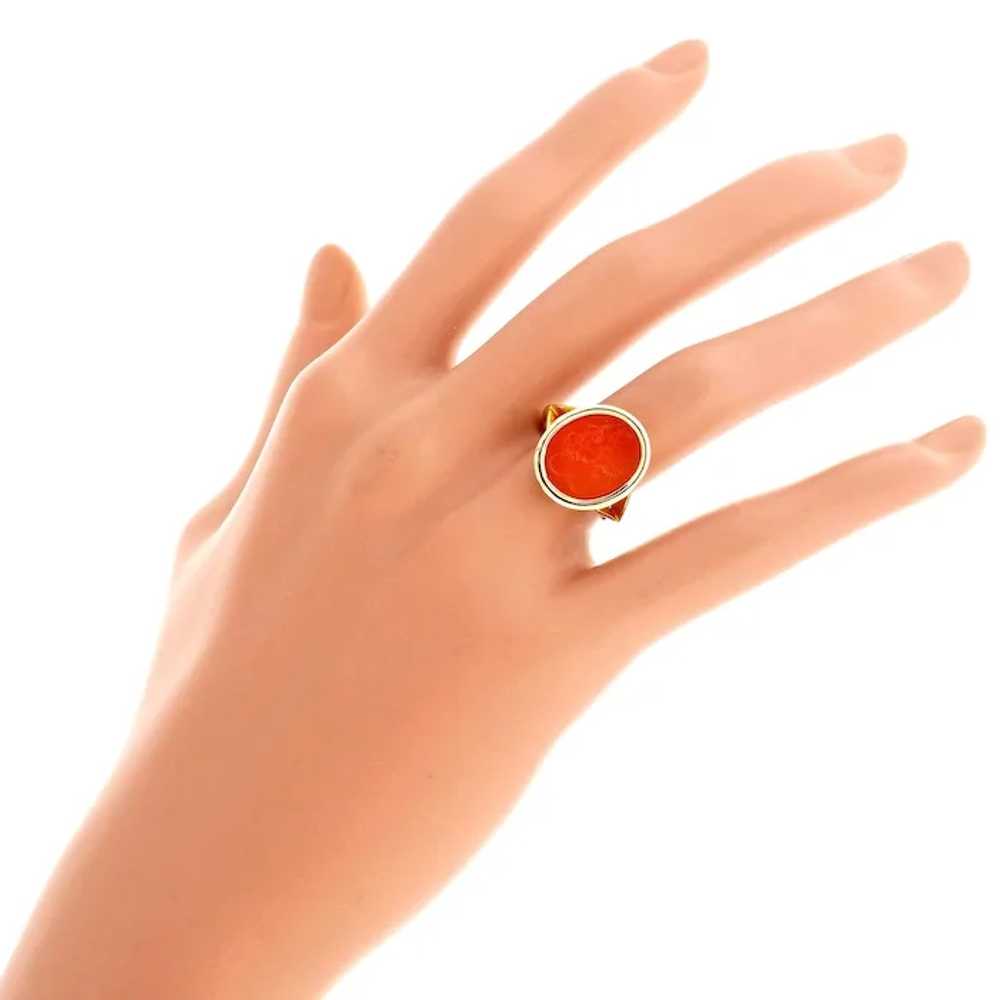 Carnelian Hardstone Intaglio Style 14k Yellow Gol… - image 6