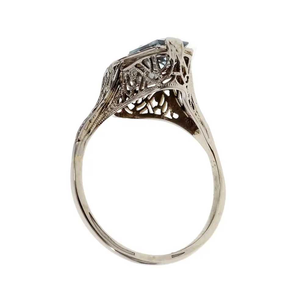 Old Mine Diamond 18k White Gold Filigree Engageme… - image 2