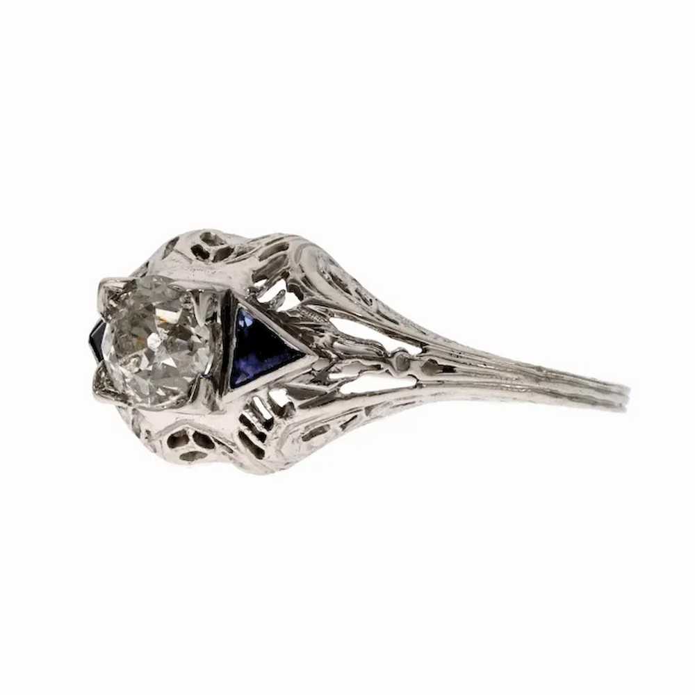 Old Mine Diamond 18k White Gold Filigree Engageme… - image 4