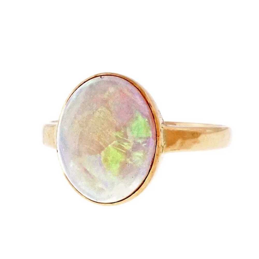 Oval Opal 18k Rose Gold Cabochon Ring - image 2