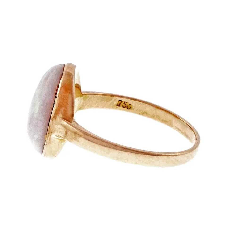 Oval Opal 18k Rose Gold Cabochon Ring - image 3