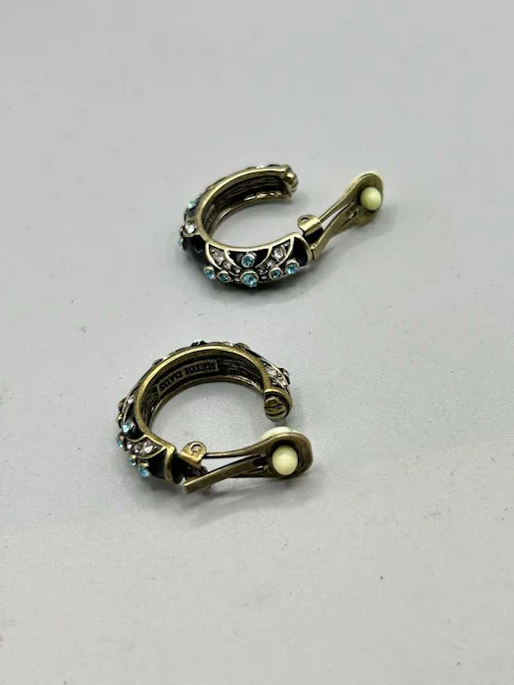 Heidi Daus Newport Chic Clips Earrings Black Enam… - image 8