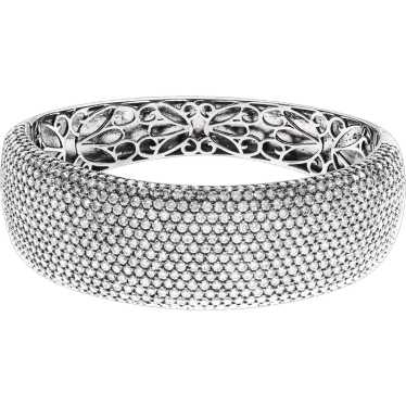 Pavé Cubic Zirconia Sterling Silver Bangle Bracele