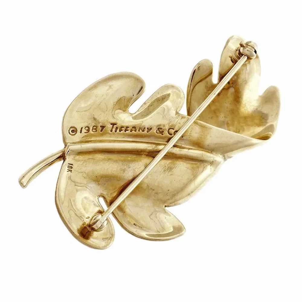 Tiffany & Co. 18k Yellow Gold Oak Leaf Pin Brooch - image 2