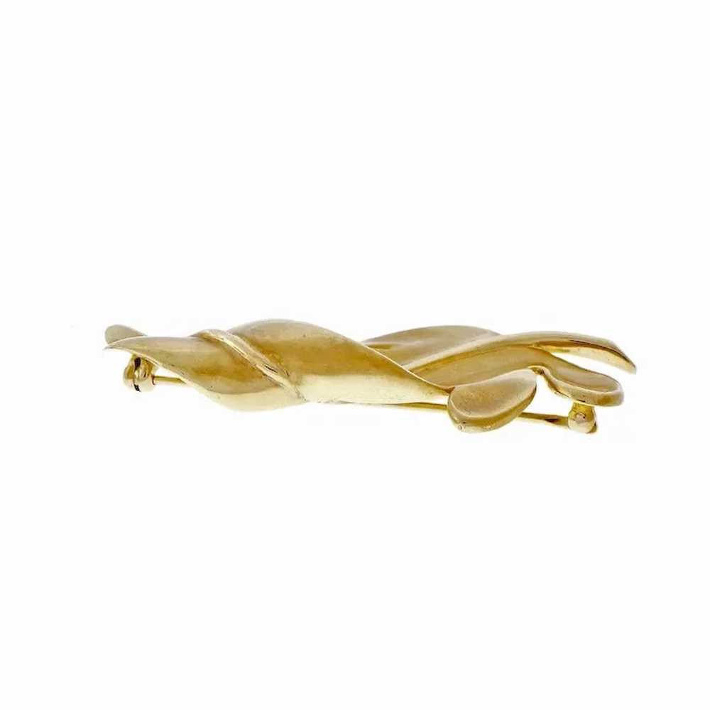 Tiffany & Co. 18k Yellow Gold Oak Leaf Pin Brooch - image 3