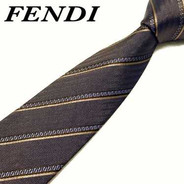 Fendi Tie Zucca Pattern Striped Silk High Brand L… - image 1