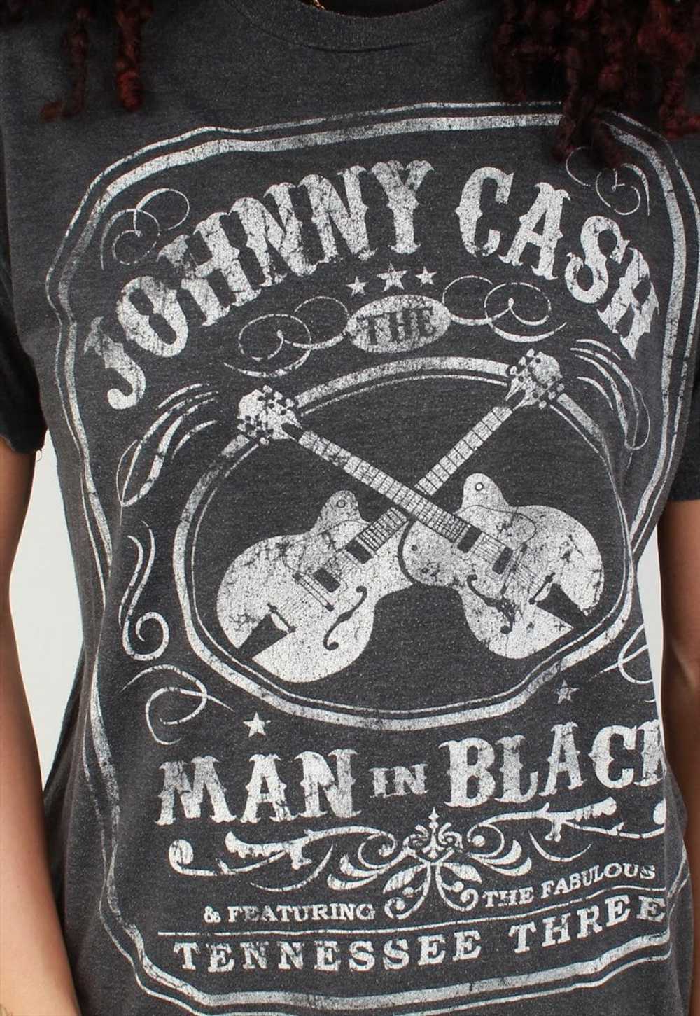 "Vintage johnny cash grey graphic t shirt - image 2