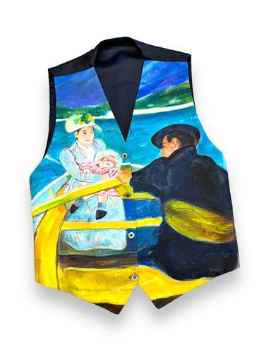 Vintage Hand painted Mother and Child Vest