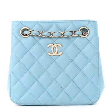 CHANEL Caviar Quilted Mini Bucket Bag Blue - image 1
