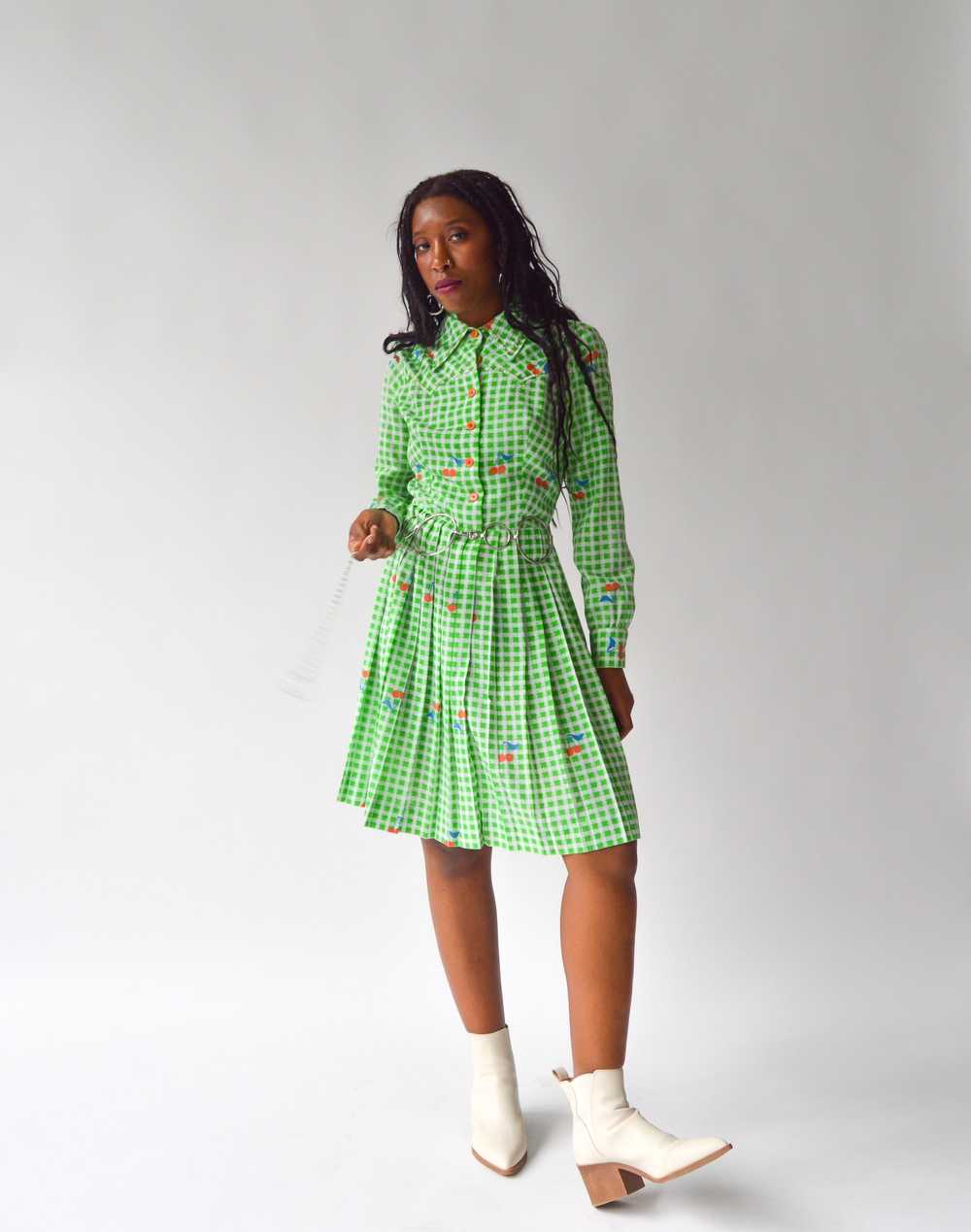 Vintage 70s Ch-Ch-Ch- Cherry Bomb Dress (s) - image 1