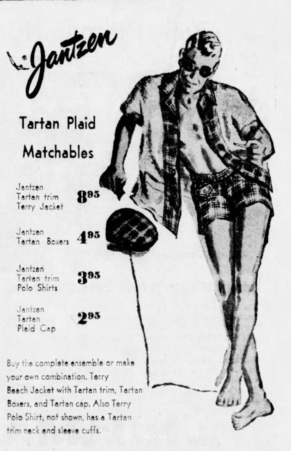 1950s Men’s Plaid Swim Trunks, Jantzen Size Mediu… - image 9