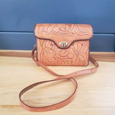 70s Leather Hand Tooled Bag