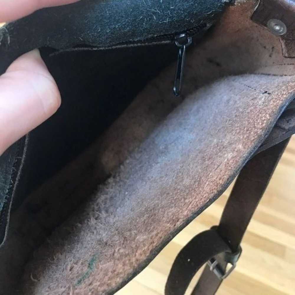 Vintage Leather Woven Handbag - image 5