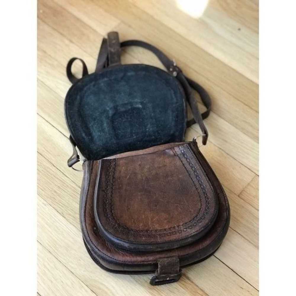 Vintage Leather Woven Handbag - image 6
