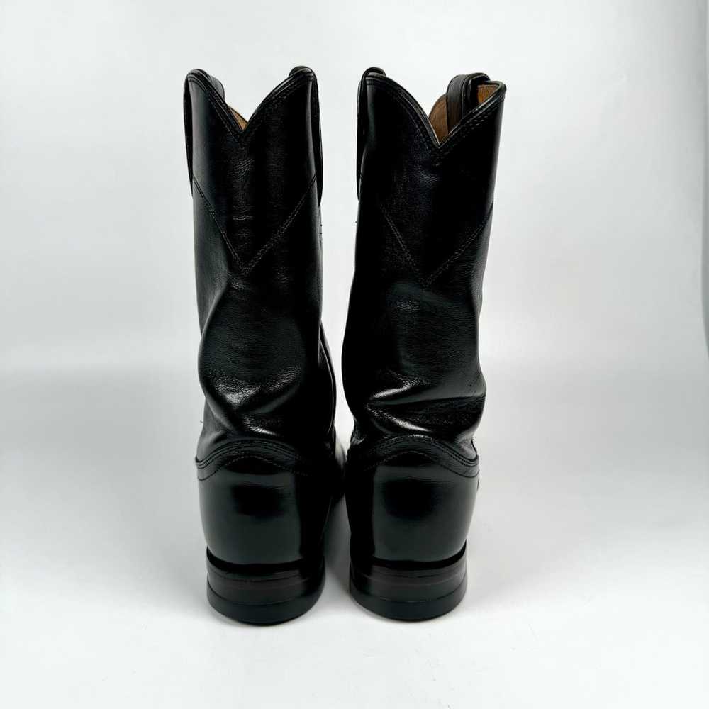 Vintage Justin Boots Women's Black Leather Roper … - image 5