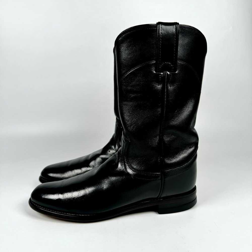 Vintage Justin Boots Women's Black Leather Roper … - image 6