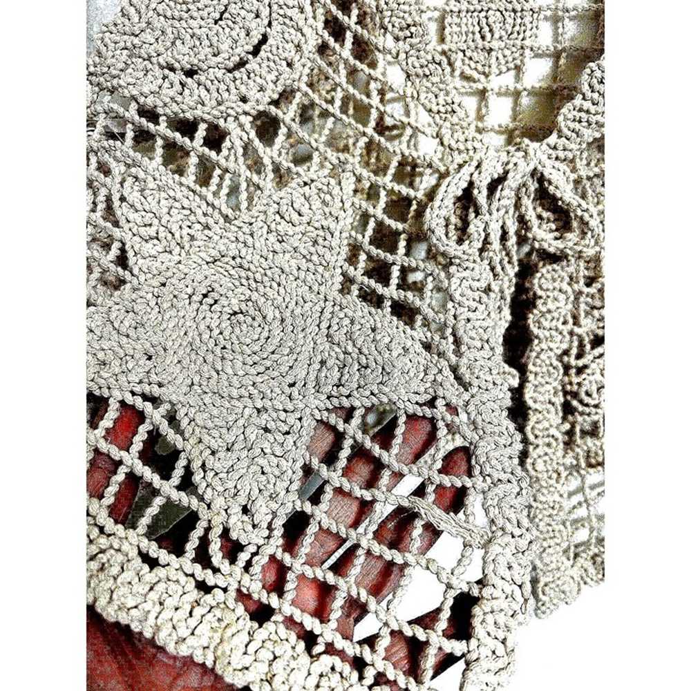 Crochet Knitted Lace Lacy Top  Women Vest Tie Fro… - image 6