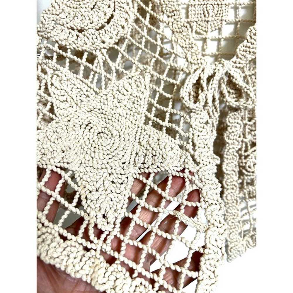 Crochet Knitted Lace Lacy Top  Women Vest Tie Fro… - image 7