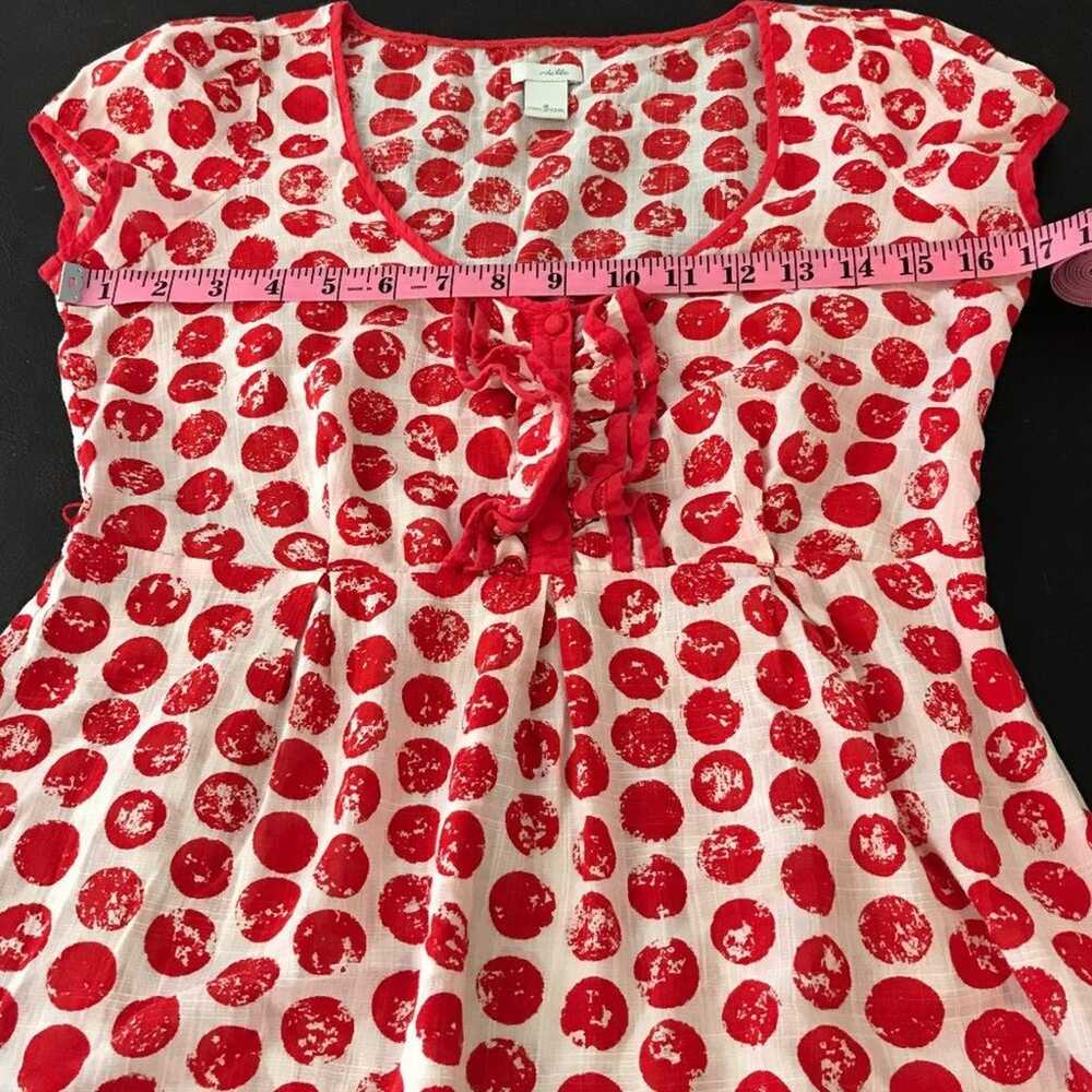 Anthropologie Odille White and Red Polka Dot Blou… - image 8