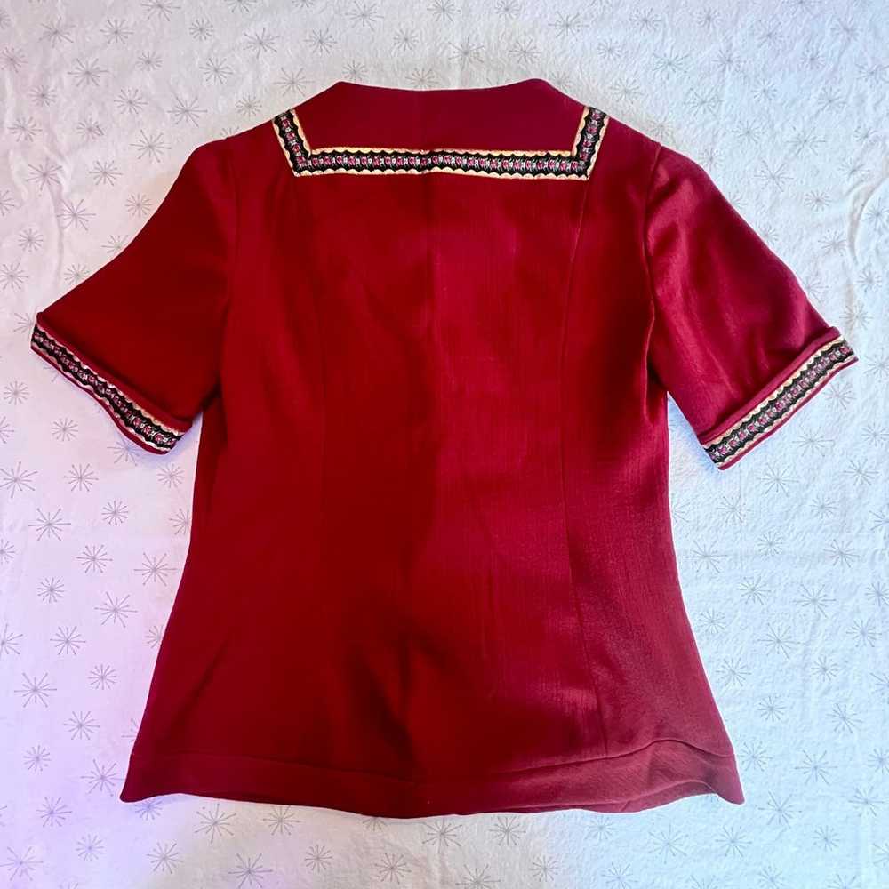 Vintage 70s polyester zip up blouse - image 4