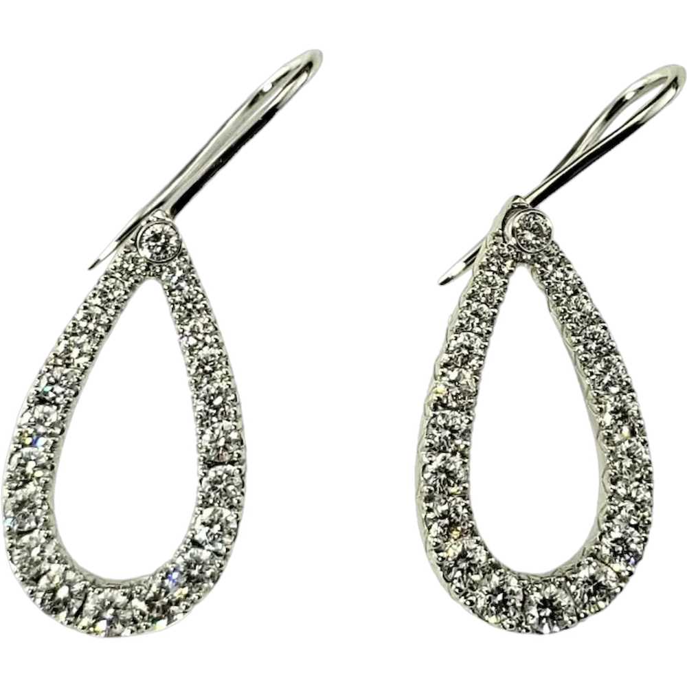 Kwiat 18 Karat White Gold and Diamond Tear Drop E… - image 1