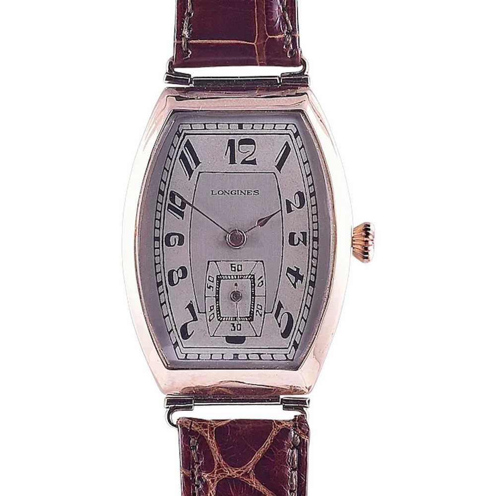 Longines Art Deco 14K Gold Wrist Watch - image 1