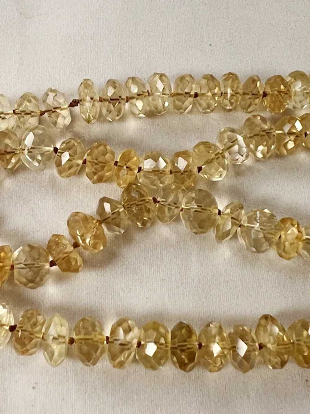 Custom vintage two strand faceted Citrine bead ne… - image 2