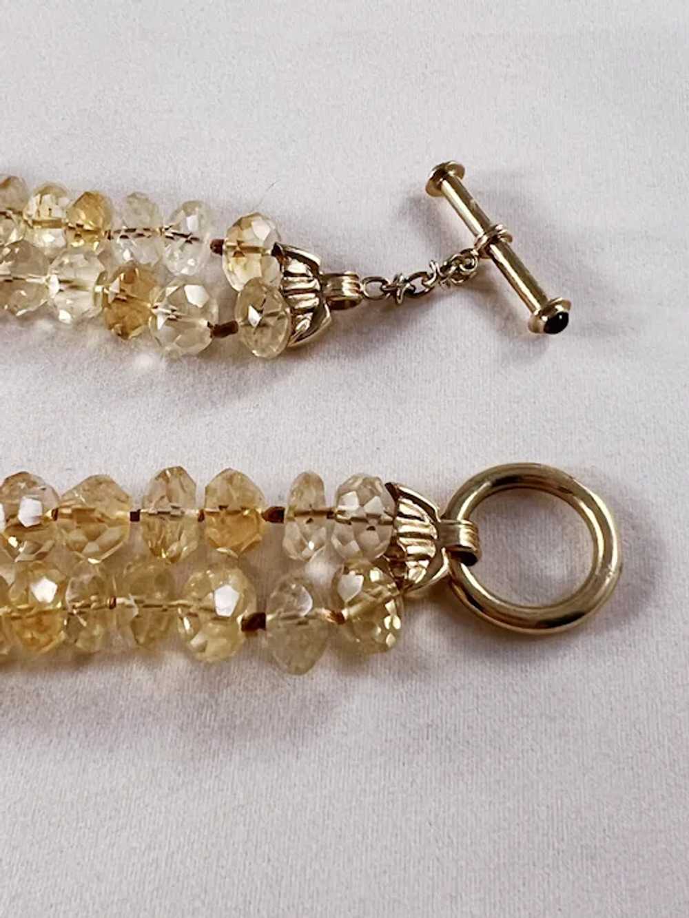 Custom vintage two strand faceted Citrine bead ne… - image 4