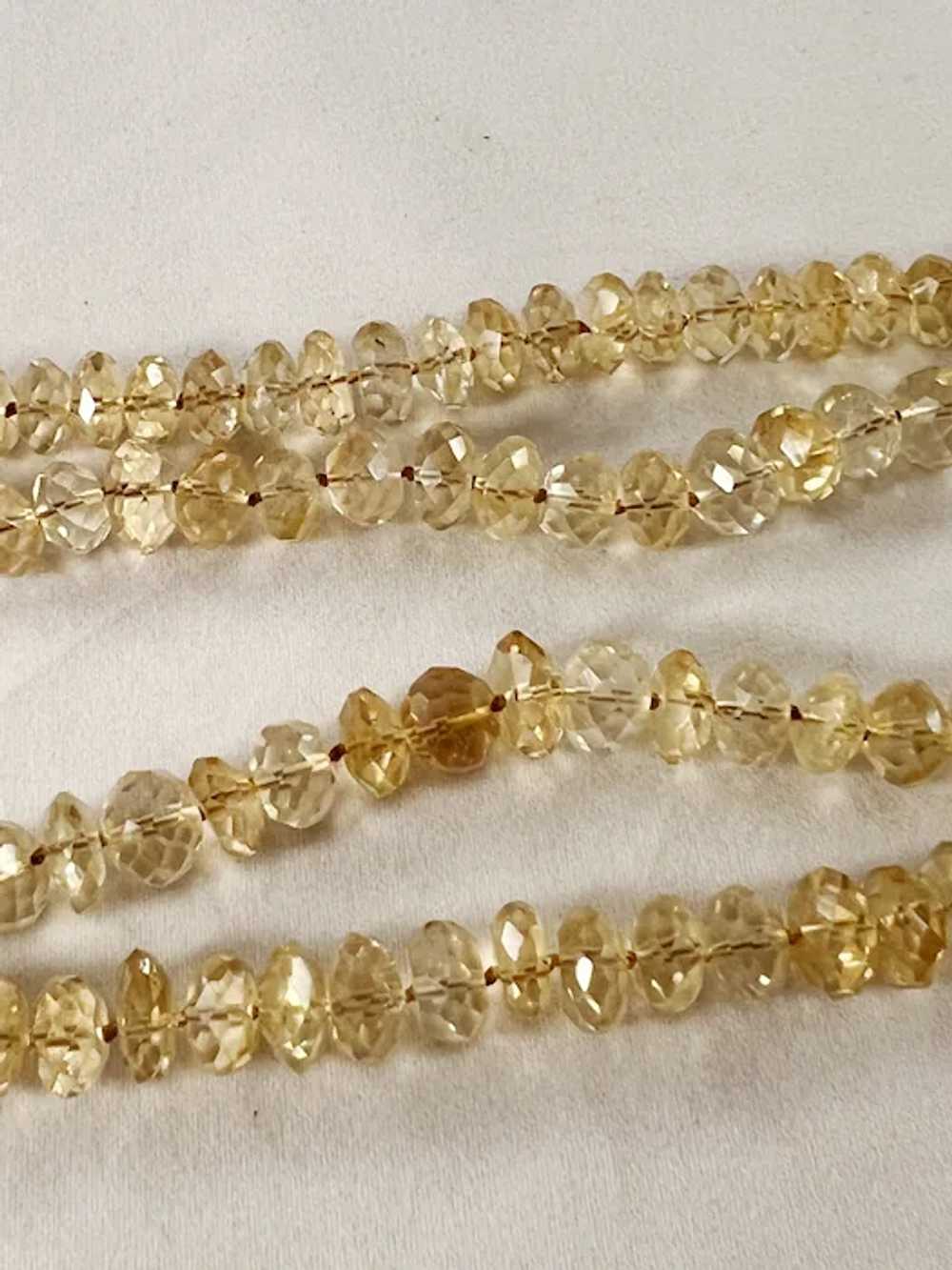 Custom vintage two strand faceted Citrine bead ne… - image 5