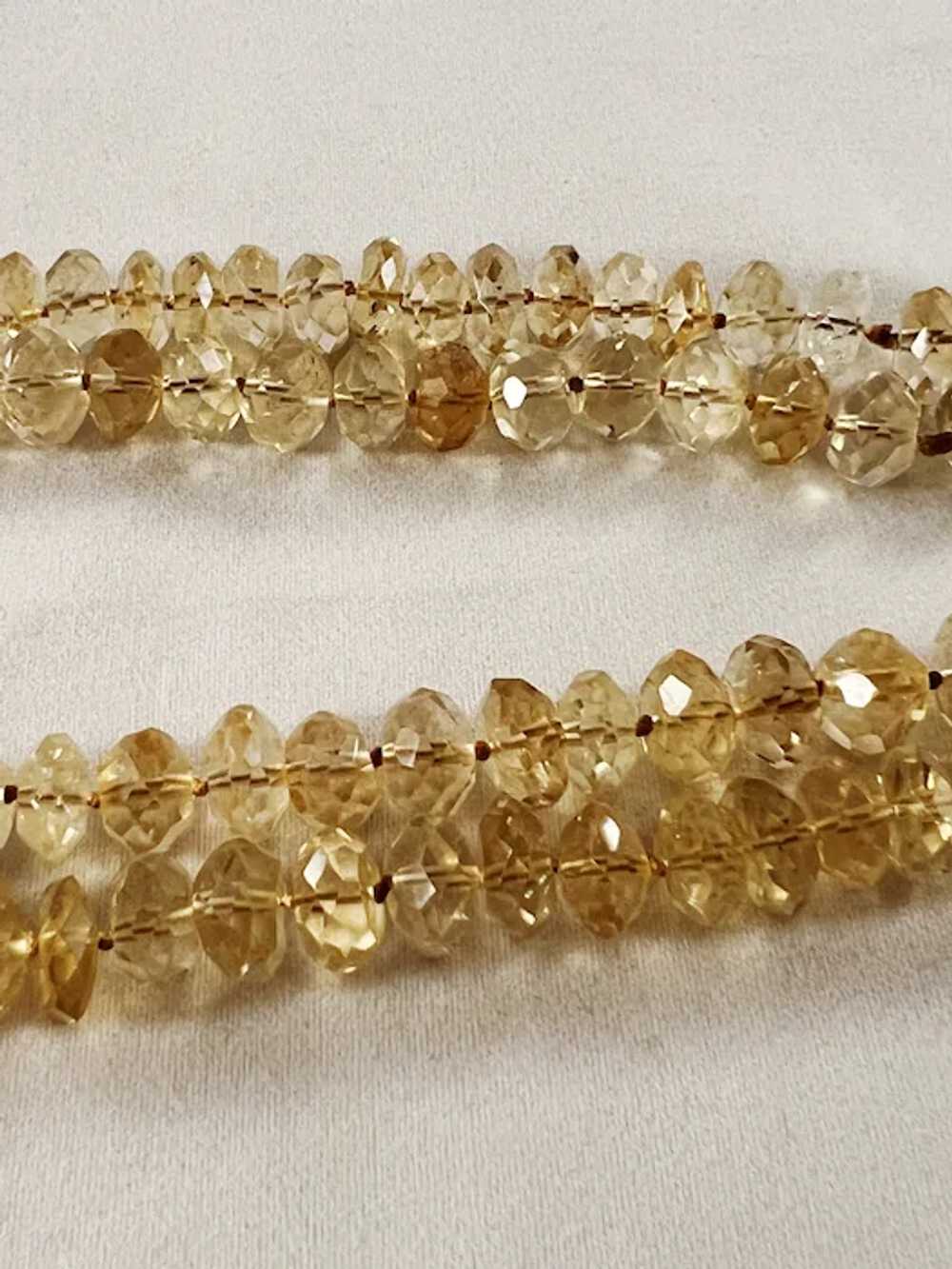 Custom vintage two strand faceted Citrine bead ne… - image 6