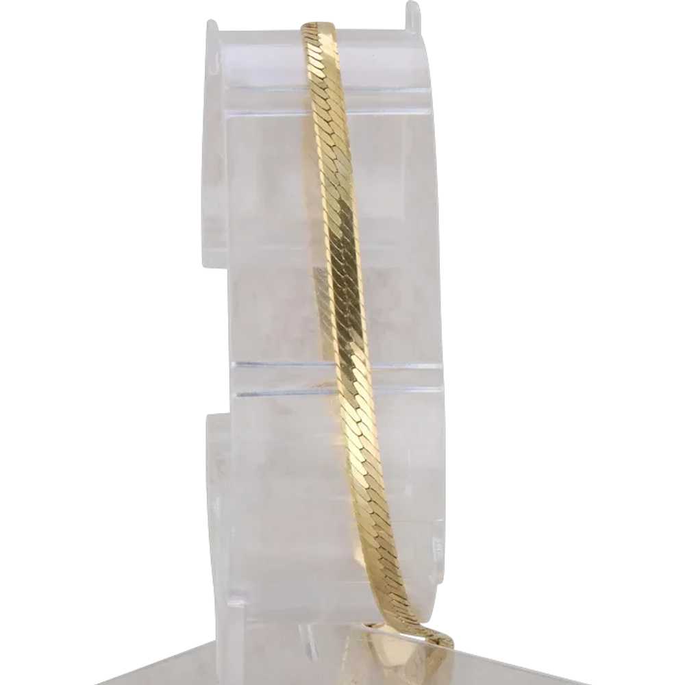 14k Yellow Gold Herringbone Bracelet 3.86g - image 1