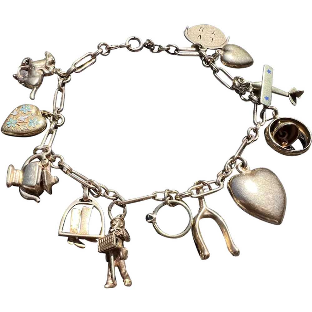 14K Yellow Gold Charm Bracelet - image 1