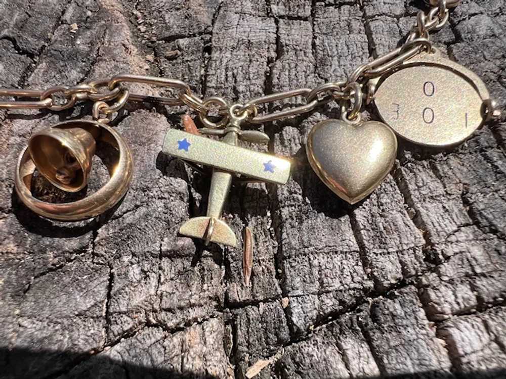 14K Yellow Gold Charm Bracelet - image 6