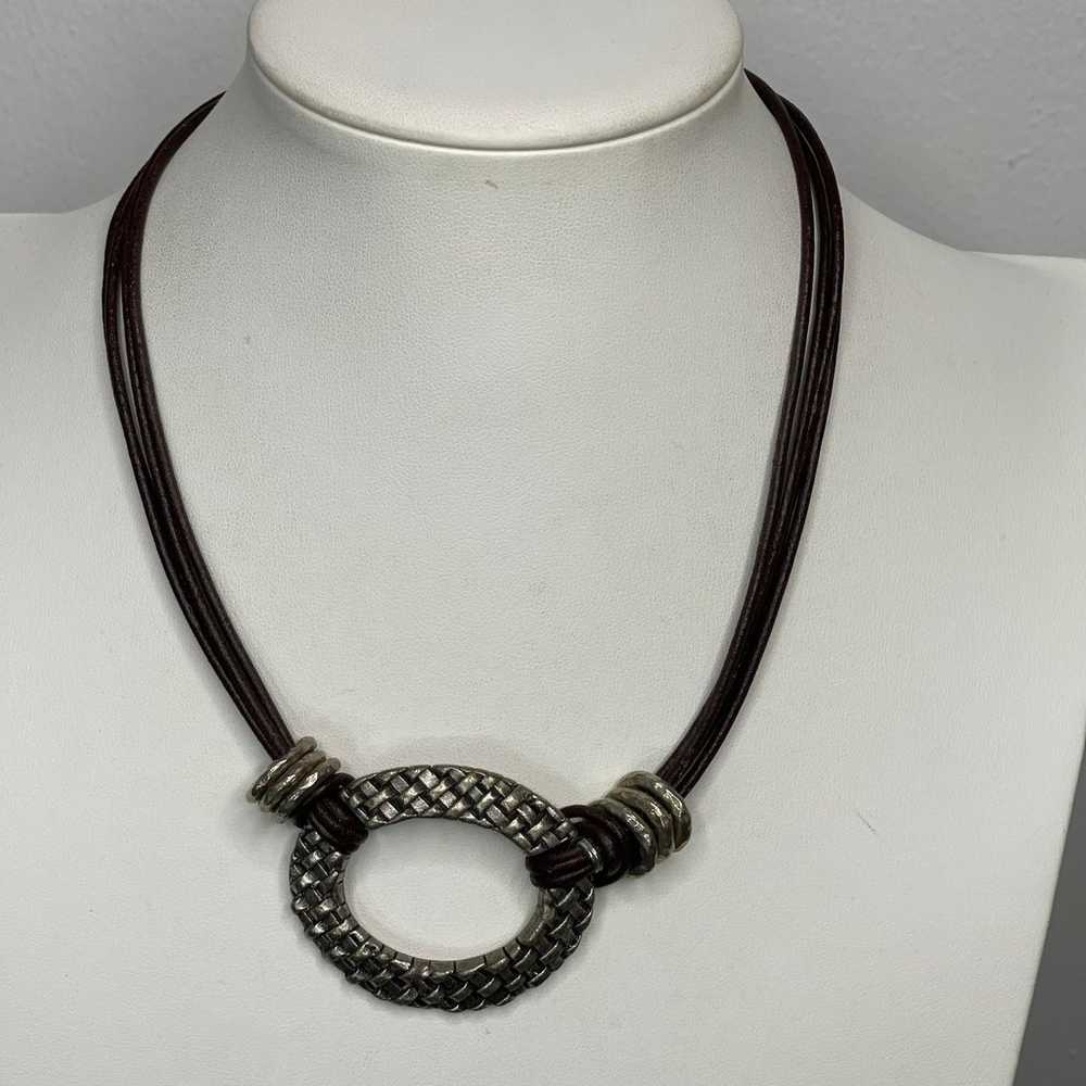 Chico's gray pendant necklace costume signed jewe… - image 10