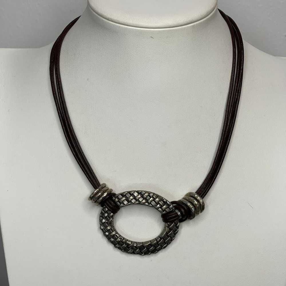Chico's gray pendant necklace costume signed jewe… - image 3