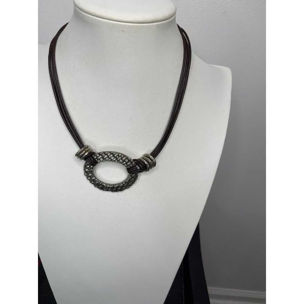 Chico's gray pendant necklace costume signed jewe… - image 9