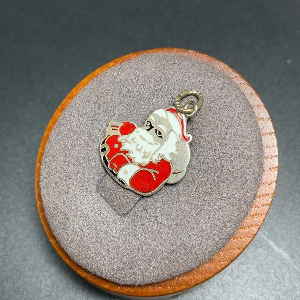 Vintage Sterling Silver 925 Santa Claus Charm Red… - image 3
