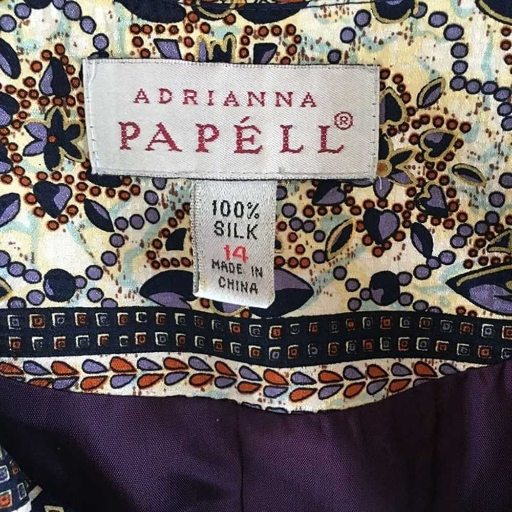Adrianna Papell 100% Silk Button Front Lightweigh… - image 10