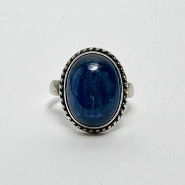 Vintage Sz 6 Blue Kyanite Marked 925 Sterling Sil… - image 1