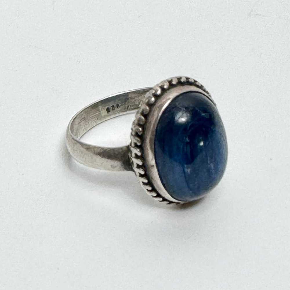 Vintage Sz 6 Blue Kyanite Marked 925 Sterling Sil… - image 4