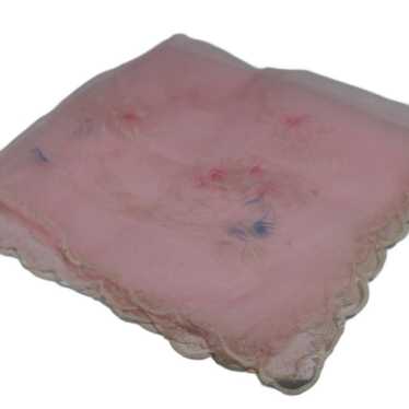 Vintage Feminine Delicate Gauzey Sheer Pink Scallo