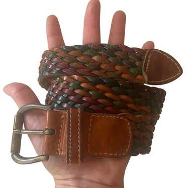 Vintage Echo Multi Color Braided Leather Belt